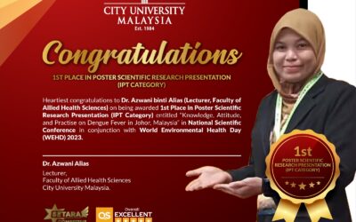 Dr. Azwani Alias Wins 1st Place in National WEHD Scientific Conference 2023